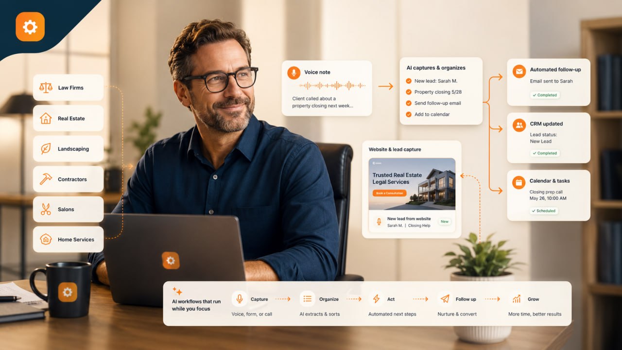 AI automation workflow dashboard for service businesses